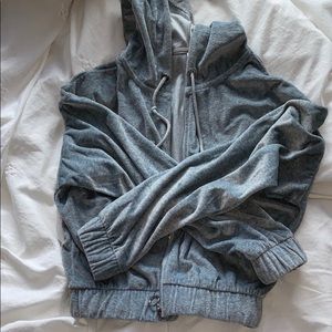 cropped zip up hoodie